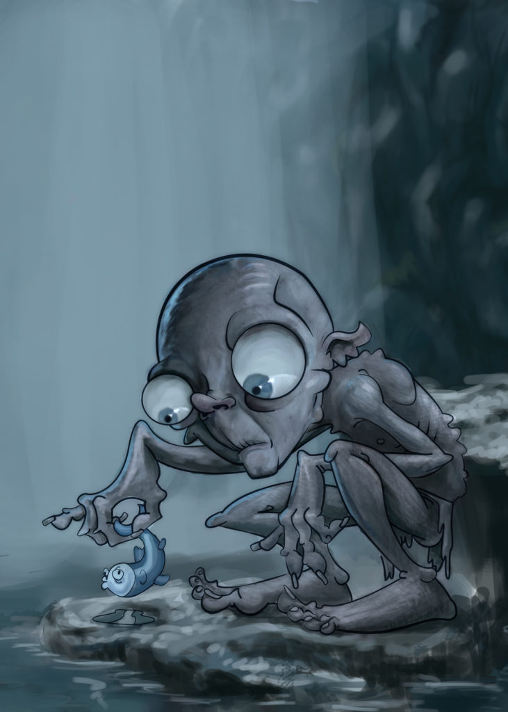 Gollum character illustration.