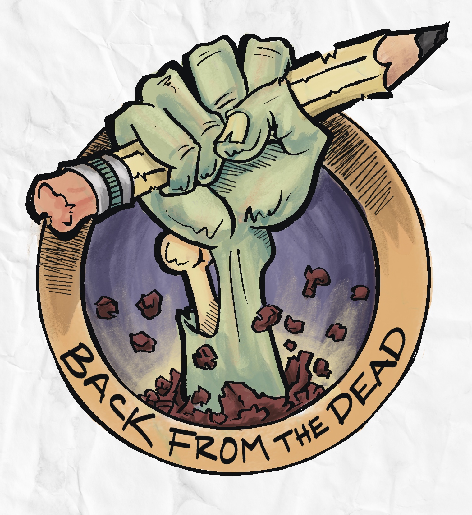 Zombie hand illustration.