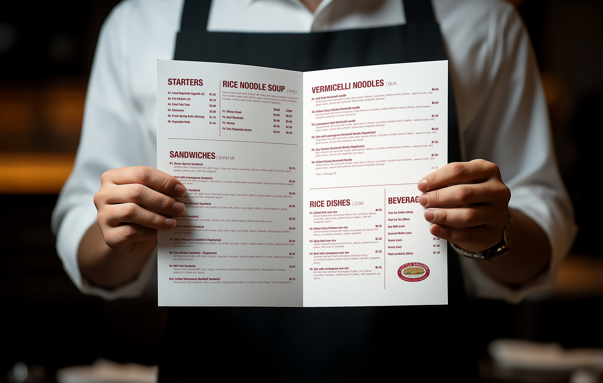 Little Saigon menu design